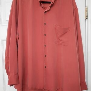 Arrow Men’s Terracotta Button Down Dress Shirt (XXL / 18–18.5)